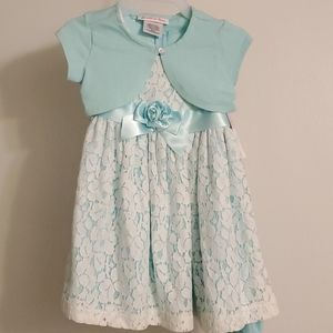 Floral/Lace dress w/matching cardigan